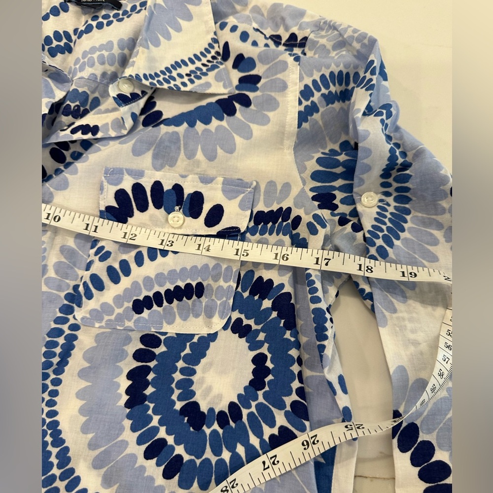 Nautica Blue Paisley Button Down Blouse - Picture 2 of 6